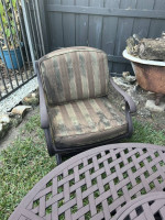 Outdoor fire pit table and chairs