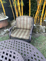 Outdoor fire pit table and chairs