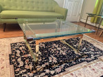 Mid Century Modern Brass Glass Coffee Table