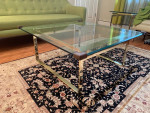 Mid Century Modern Brass Glass Coffee Table