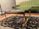 Mid Century Modern Brass Glass Coffee Table