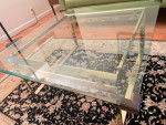 Mid Century Modern Brass Glass Coffee Table