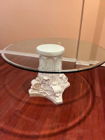 3/4" thick 54" diameter glass table top and table stand