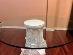 3/4" thick 54" diameter glass table top and table stand