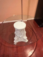3/4" thick 54" diameter glass table top and table stand