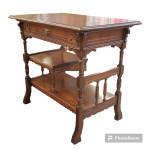 Beautiful Antique hand CARVED 3 TIERED TABLE