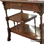 Beautiful Antique hand CARVED 3 TIERED TABLE