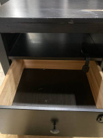 TV table with drawers and shelving