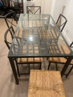 Glass Dining Table & Set of 6 Chairs