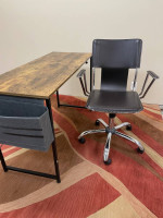 4 FT Desk Table, Storage pocket & Chrome Chair escritorio