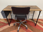 4 FT Desk Table, Storage pocket & Chrome Chair escritorio