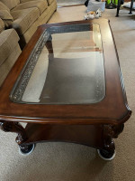 Glass top coffee table