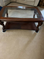 Glass top coffee table