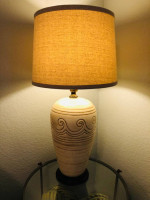 Table & Lamp -- glass, metal