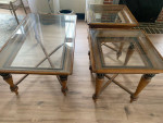 Glass Top Coffee Table and Two End Tables
