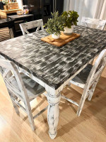 Farmhouse Distressed Height Table & Chairs.