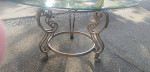 Circular Glass Table on a Bronze Base