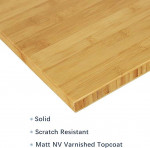 VWINDESK 72 x 30 x 1 Inch 100% Solid Bamboo Desk Table Top Only,for St