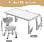 Kids' Table & Chair Sets Suitable for 2 Years + Kids Height Adjustable