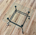 Glass and Wrought Iron End Table
