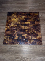 1970s Modern Burlwood Marquetry End Table Style of Sandro Petti Italy