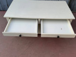 White Coffee Table With Two Drawers In Good Condition