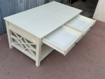 White Coffee Table With Two Drawers In Good Condition