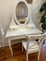 Dressing table with  mirror and chair