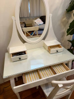 Dressing table with  mirror and chair