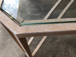 Square glass top, metal frame coffee table