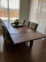 Solid Alder Extendable Dining Room Table and 6 Chairs