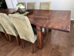 Solid Alder Extendable Dining Room Table and 6 Chairs