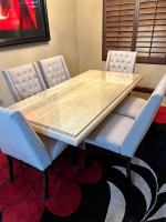 Dining room Solid marble table and 6 chairs