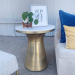 West Elm Marble Top Pedestal Side Table