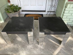 Modern Slate and Chrome End Table ~ Style of Milo Baughman