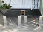 Modern Slate and Chrome End Table ~ Style of Milo Baughman