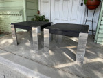 Modern Slate and Chrome End Table ~ Style of Milo Baughman