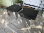 Modern Slate and Chrome End Table ~ Style of Milo Baughman