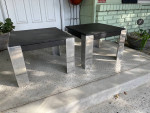 Modern Slate & Chrome End Table ~ Style of Milo Baughman