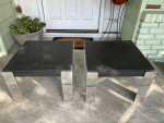 Modern Slate & Chrome End Table ~ Style of Milo Baughman