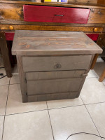 Large Rustic Side Table with Drawer and Cabinet