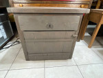 Large Rustic Side Table with Drawer and Cabinet