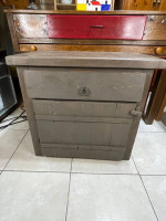 Large Rustic Side Table with Drawer and Cabinet