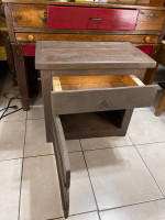 Large Rustic Side Table with Drawer and Cabinet