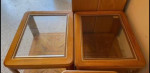 ‘80s Oak Three Piece Living Room Table Set