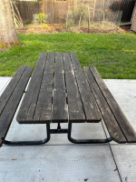 Picnic table with powdered coated base