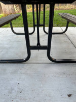 Picnic table with powdered coated base