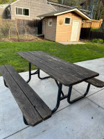 Picnic table with powdered coated base