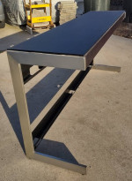 Italian Stainless Steel & Black Glass Side Sofa Console Table