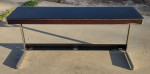 Italian Stainless Steel & Black Glass Side Sofa Console Table